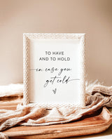 Wedding Blanket Sign | Minimalist Favor Have Hold