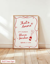 That's Amore Wedding Welcome Sign | Modern Italian Wavy Frame