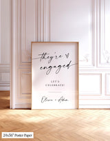 They're Engaged Welcome Sign | Minimalist Modern Theme