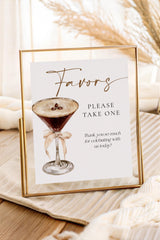 Favors Bridal Shower Sign | Love is Brewing Espresso Martini