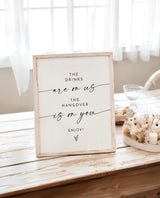 Open Bar Sign | Wedding Modern Minimalist Free Drinks Table Signage