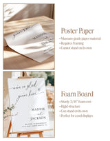 We're So Glad You're Here | Minimalist Modern Wedding Welcome Sign