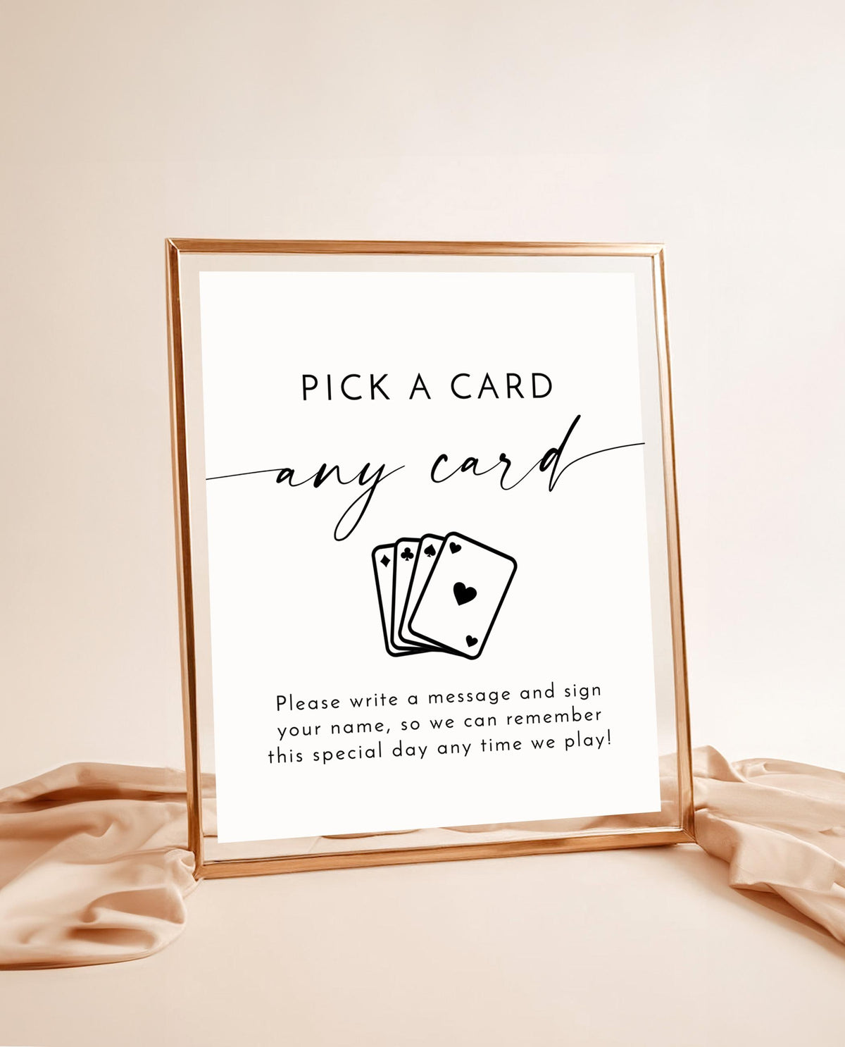 Playing Card Guestbook Sign | Minimalist Wedding Guest Book