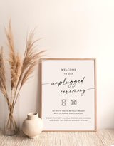 Unplugged Ceremony Wedding Sign | No Phones Sign Modern Minimalist Elegant