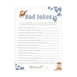 Baby Dad Jokes Baby Shower Game | Blue Cowboy Western