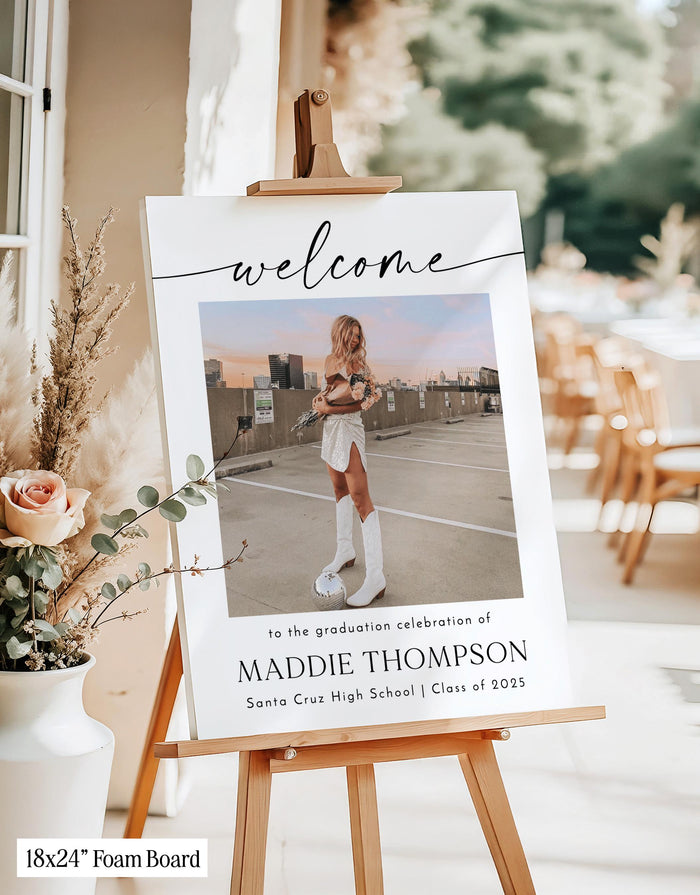 Graduation Party Welcome Sign | Modern Minimalist Photo