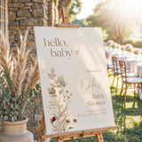 Minimalist Floral Baby Shower Welcome Sign | Hello Baby Theme