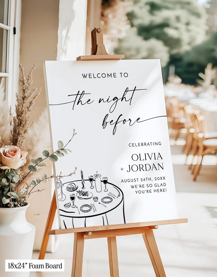 The Night Before Welcome Sign | Rehearsal Dinner Wedding