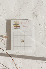Bridal Bingo Game Card | Shower Wildflower Books Activity