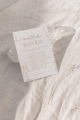Would She Rather Bridal Shower Game | Pearls and Prosecco