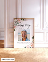 Floral Funeral Memorial Sign | Celebration of Life | In Loving Memory