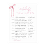 Celebrity Name Game Baby Shower Game | Pink Bow