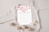 Baby Bucket List Card | Red Bow Shower Boho