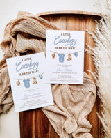 A Cowboy Is On The Way Baby Shower Invitation | Little Boy Western Theme 5x7 - close-up detail