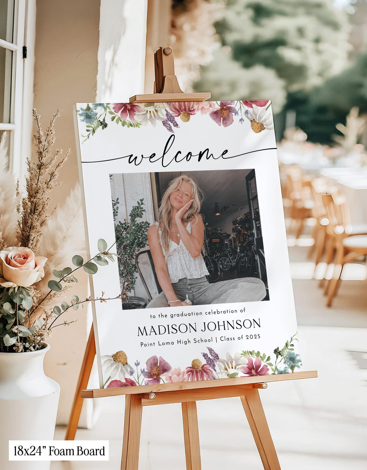 Wildflower Graduation Party Welcome Sign | Photo
