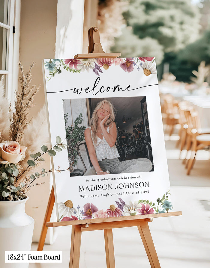 Wildflower Graduation Party Welcome Sign | Photo
