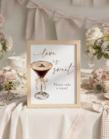 Love is Sweet Bridal Shower Treat Sign | Love is Brewing Espresso Martini