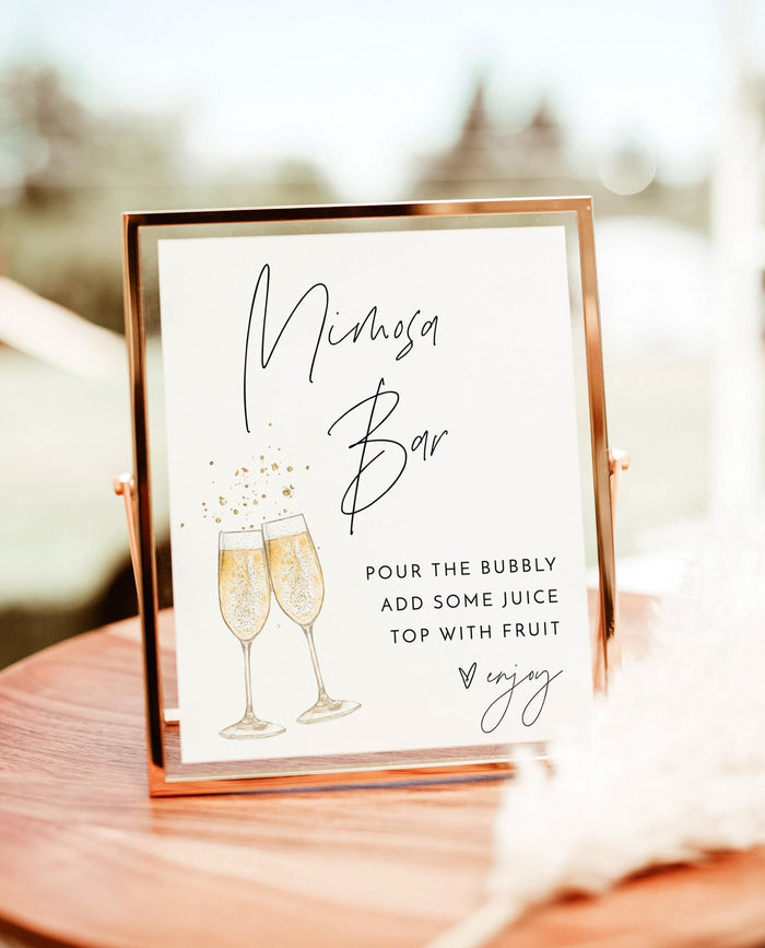 Bridal Shower Mimosa Bar Sign | Brunch Juice Champagne Theme