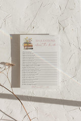 20 Questions About the Bride Game | Wildflower Books Bridal Shower - detail view
