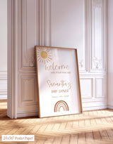 Rainbow Baby Shower Welcome Sign
