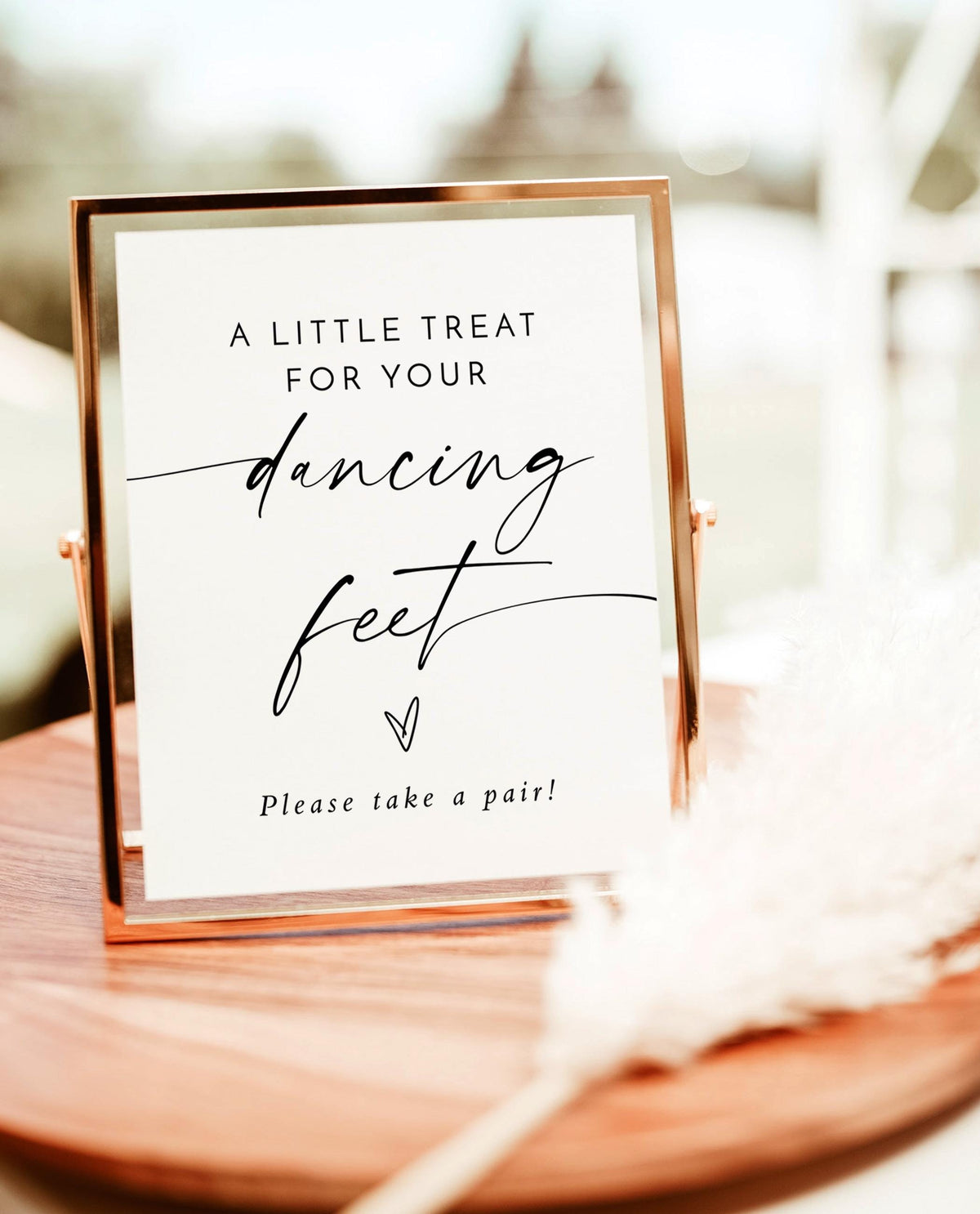 Dancing Feet Sign | Minimalist Wedding Treat for Your Feet Sign