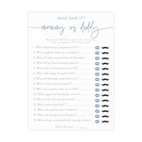 Mommy or Daddy Game | Navy Blue Baby Shower Game Card 5x7 BM1