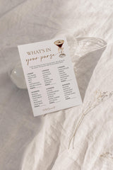 What's In Your Purse Bridal Shower Game | Love is Brewing Espresso Martini