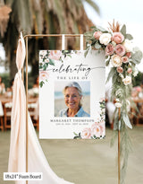 Floral Funeral Memorial Sign | Celebration of Life | In Loving Memory