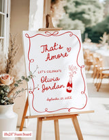 That's Amore Wedding Welcome Sign | Modern Italian Wavy Frame