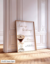 Love is Brewing Bridal Shower Welcome Sign | Espresso Martini Theme