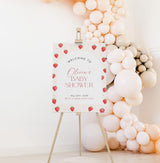 Strawberry Baby Shower Welcome Sign | Berry Sweet Baby Theme