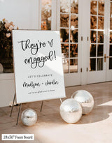 They're Engaged Party Sign | Modern Minimalist Theme