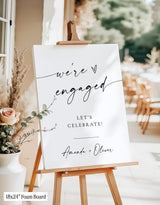 We're Engaged Party Welcome Sign | Minimalist Modern Party