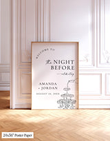 Champagne Tower Rehearsal Dinner Welcome Sign | The Night Before