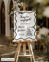 Champagne Engagement Party Welcome Sign | Modern Signage