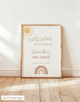 Rainbow Baby Shower Welcome Sign
