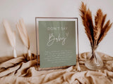 Don't Say Baby Sign | Minimalist Baby Shower Game Sign 8x10 BM1