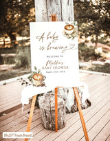 A Baby is Brewing Shower Welcome Sign | Espresso Coffee Theme - mockup display