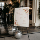 Boho Arch Wedding Welcome Sign | Pampas Grass Terracotta Wedding Poster