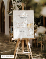 Champagne Bridal Shower Welcome Sign | Boho Brunch Bubbly
