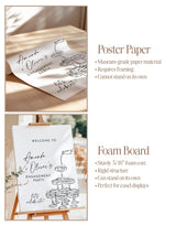 Champagne Tower Engagement Party Welcome Sign | Minimalist Modern Theme