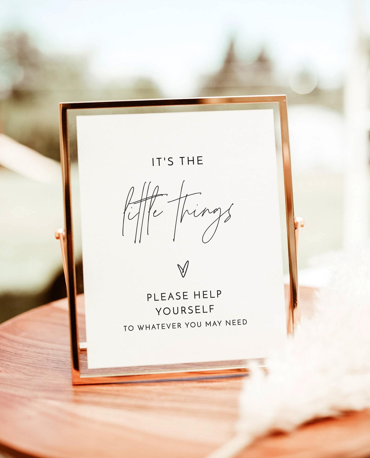 Wedding Basket Favor | It's The Little Things Toiletries Bathroom Sign