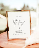 Wedding Basket Favor | It's The Little Things Toiletries Bathroom Sign