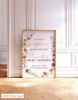Little Wildflower On The Way Baby Shower Welcome Sign