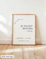 Rehearsal Dinner Welcome Sign | Night Before Wedding