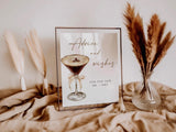 Advice and Wishes Bridal Shower Sign | Love is Brewing Espresso Martini - mockup display