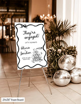 Champagne Engagement Party Welcome Sign | Modern Signage