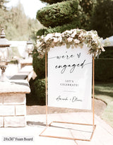 We're Engaged Party Welcome Sign | Minimalist Modern Party