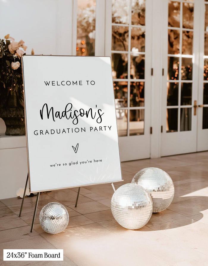 Graduation Party Welcome Sign | Photo Modern Minimalist