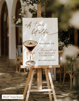 A Tini Bit Older Birthday Party Welcome Sign | Espresso Martini Celebration